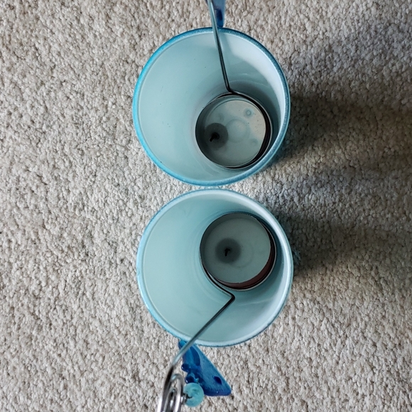 Blue Glass Tealight Holders with Glass Fish - Picture 4 of 10